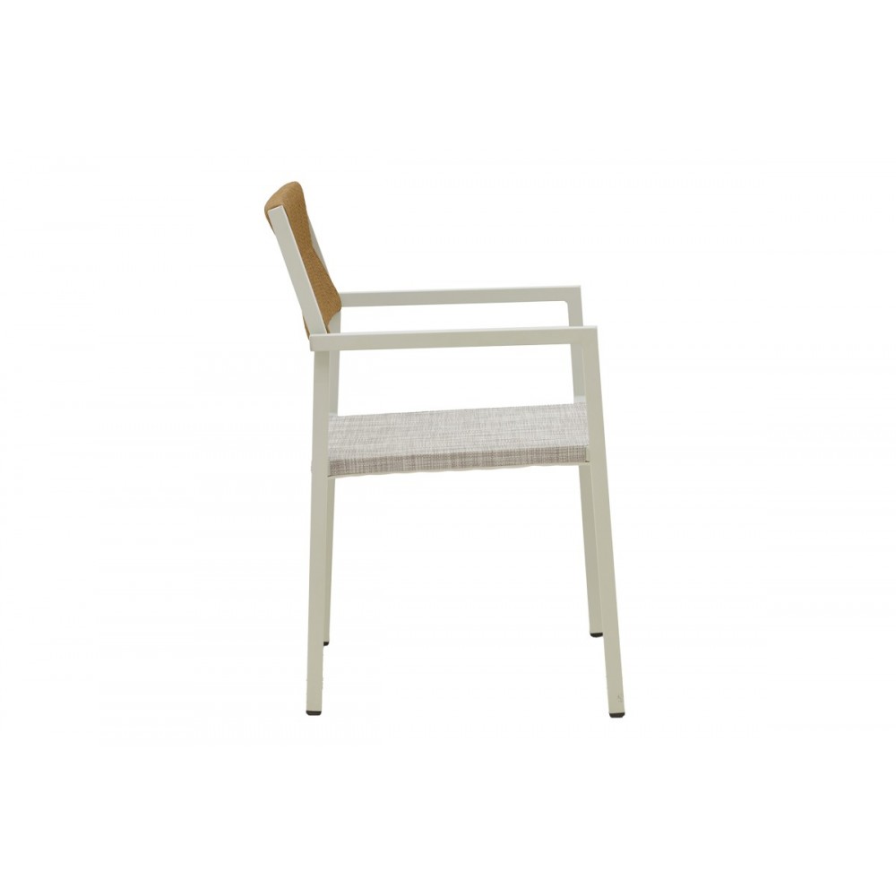 Τραπεζαρία 5τμχ "KLITON-SAVOR" από αλουμίνο σε λευκό χρώμα 150x80x74