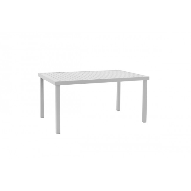 Τραπεζαρία 7τμχ "KLITON-CLUTCH" από αλουμίνο σε λευκό χρώμα 150x80x74