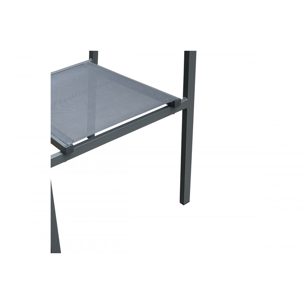 Τραπεζαρία 3τμχ "MOLY-KLITON I" από αλουμίνιο/textilene σε ανθρακί χρώμα 80x80x74