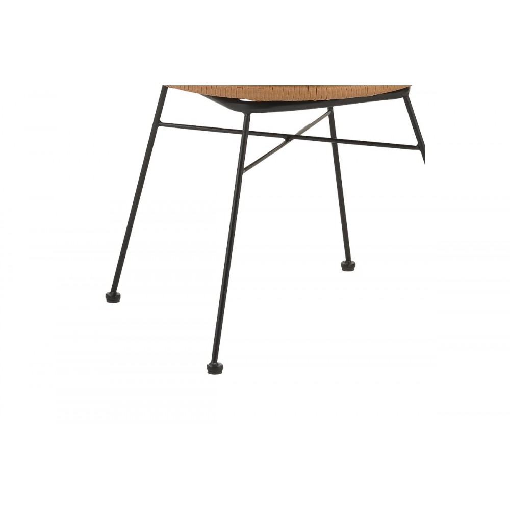 Τραπεζαρία 5τμχ "THORIO-FELICIA" από αλουμίνιο/rattan σε ανθρακί/φυσικό χρώμα 160x90x75