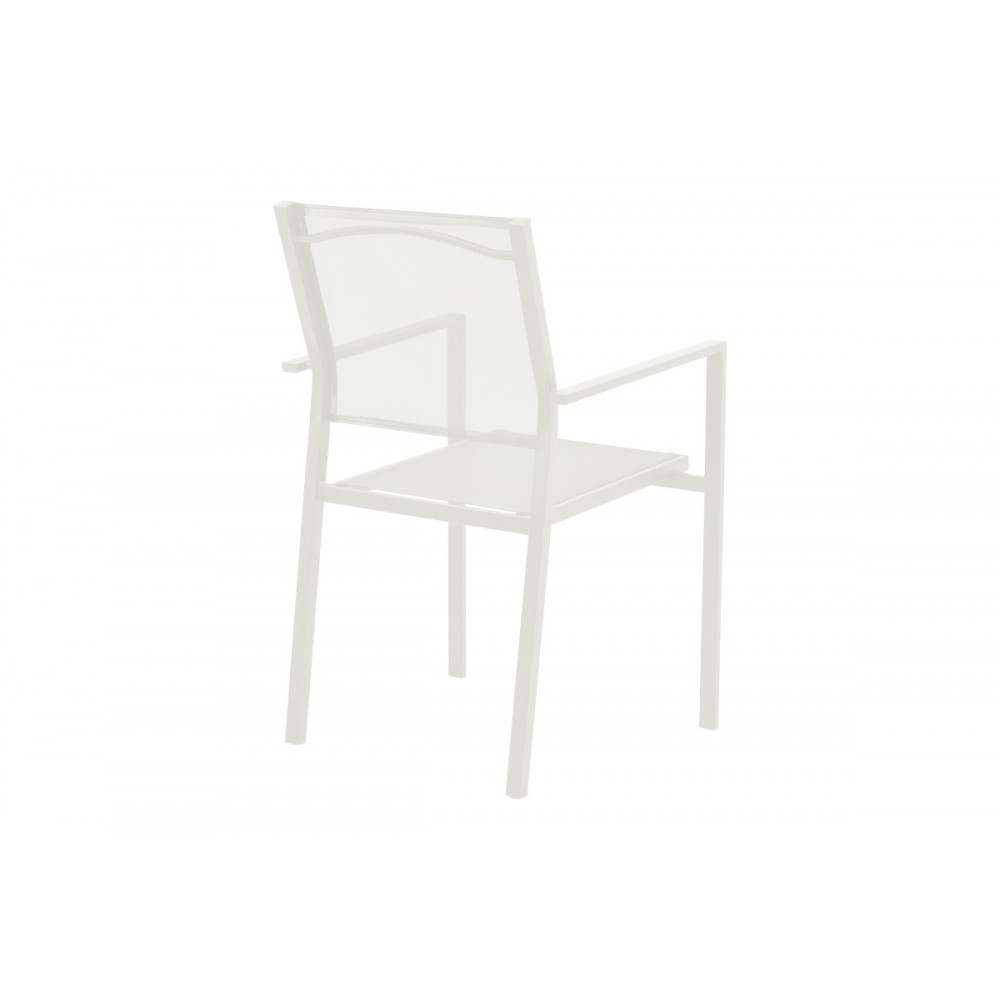 Πολυθρόνα κήπου "CONFIDENCE" από μέταλλο/textilene σε λευκό χρώμα 54x54x86