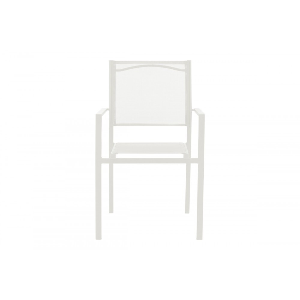 Πολυθρόνα κήπου "CONFIDENCE" από μέταλλο/textilene σε λευκό χρώμα 54x54x86