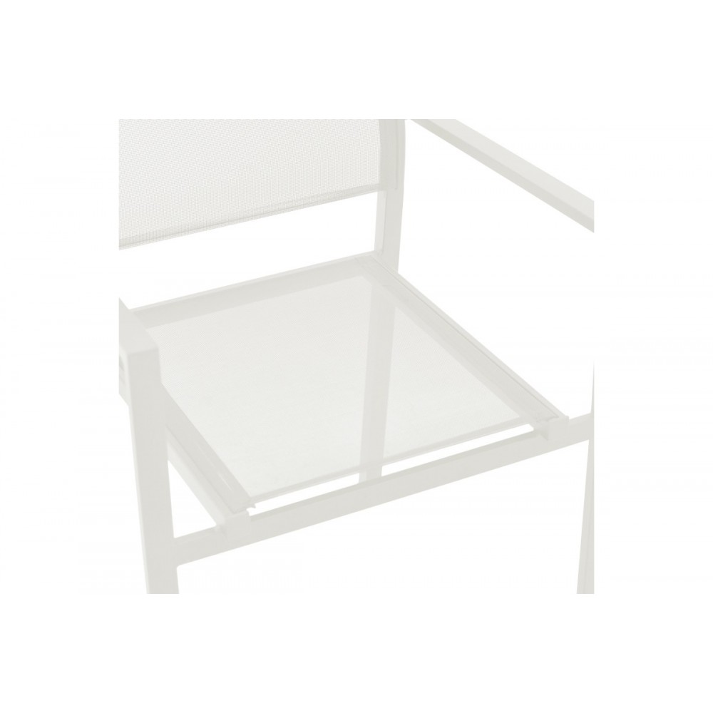 Πολυθρόνα κήπου "CONFIDENCE" από μέταλλο/textilene σε λευκό χρώμα 54x54x86