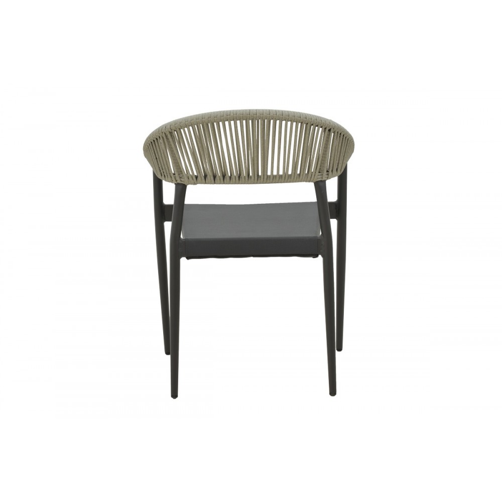 Τραπεζαρία 3τμχ "KLITON-ELATION" από αλουμίνιο/rattan σε ανθρακί χρώμα 80x80x74