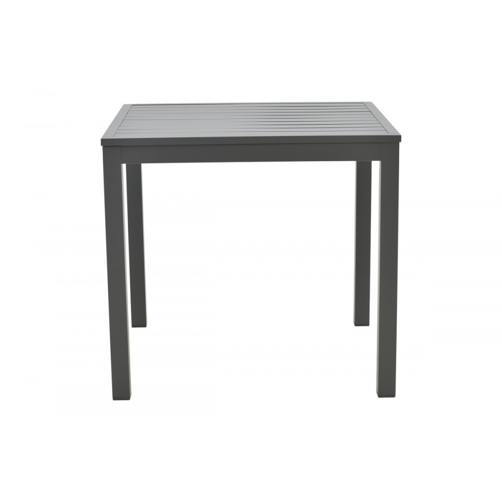 Τραπεζαρία 3τμχ "KLITON-ELATION" από αλουμίνιο/rattan σε ανθρακί χρώμα 80x80x74