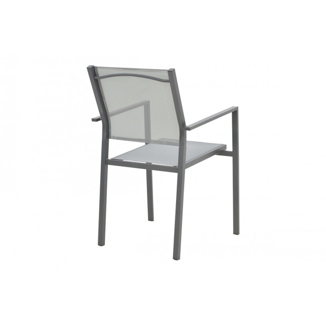 Πολυθρόνα κήπου "WENZHOU" από αλουμίνιο/textilene σε ανθρακί/γκρι χρώμα 54x54x86