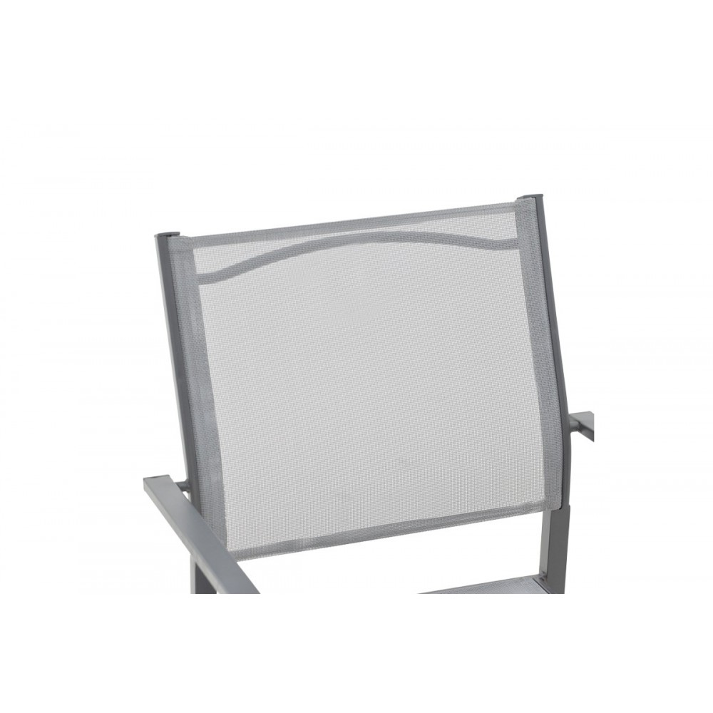 Πολυθρόνα κήπου "WENZHOU" από αλουμίνιο/textilene σε ανθρακί/γκρι χρώμα 54x54x86