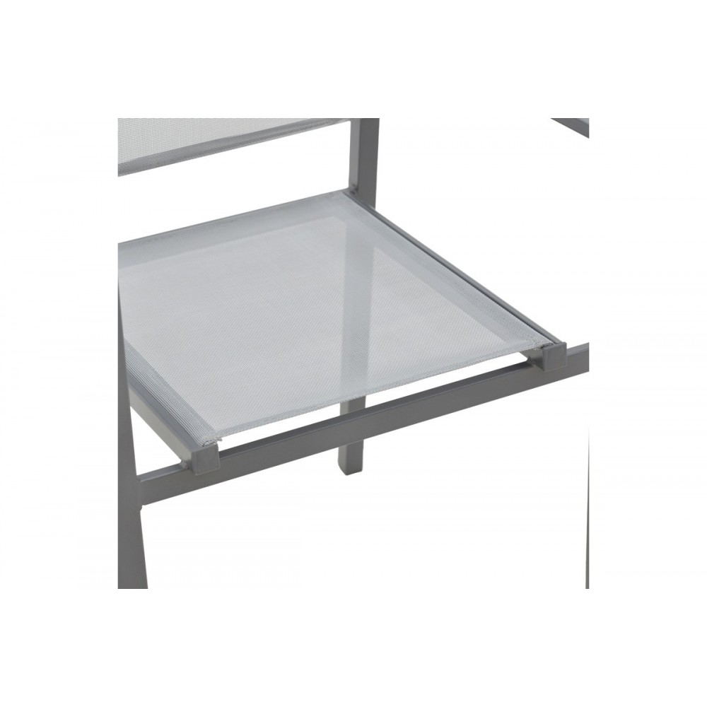 Πολυθρόνα κήπου "WENZHOU" από αλουμίνιο/textilene σε ανθρακί/γκρι χρώμα 54x54x86