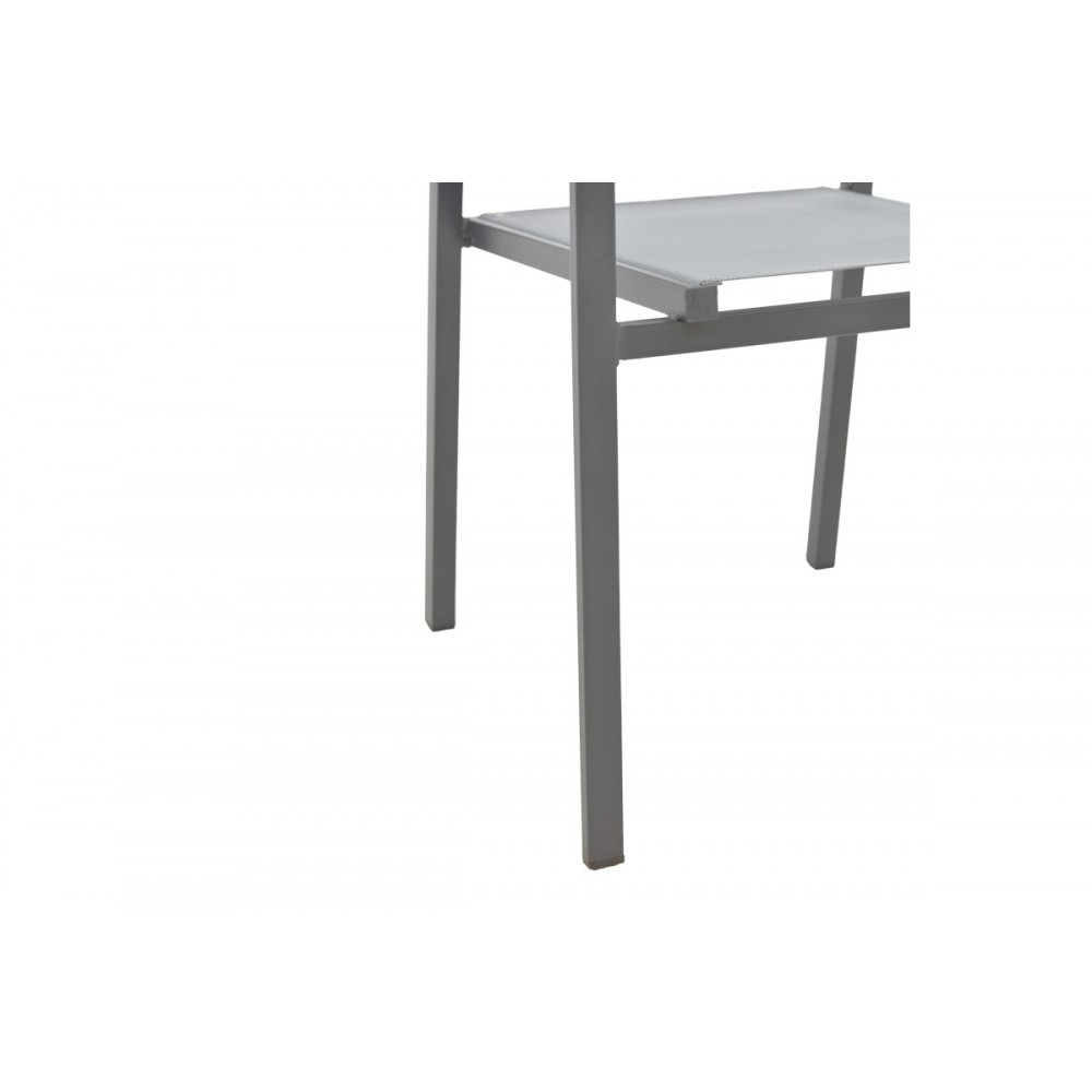 Πολυθρόνα κήπου "WENZHOU" από αλουμίνιο/textilene σε ανθρακί/γκρι χρώμα 54x54x86