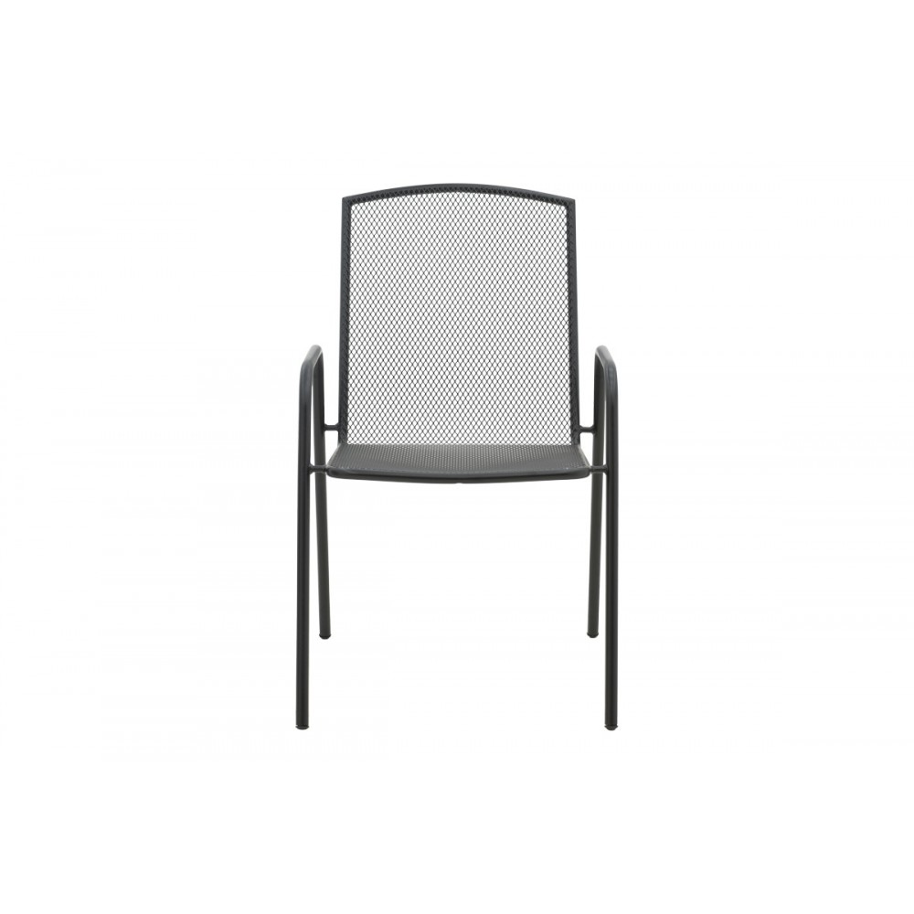 Πολυθρόνα κήπου "POMEDON" από μέταλλο σε μαύρο χρώμα 56x64x87