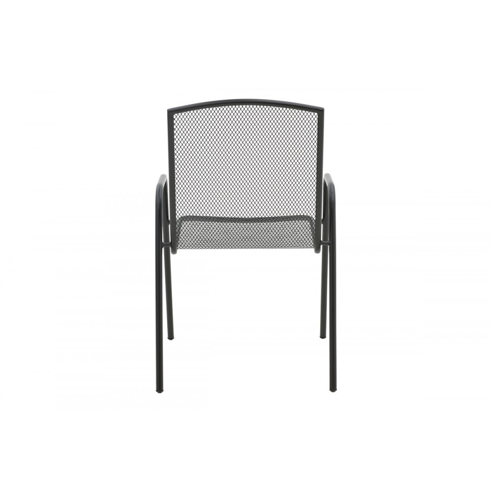 Πολυθρόνα κήπου "POMEDON" από μέταλλο σε μαύρο χρώμα 56x64x87