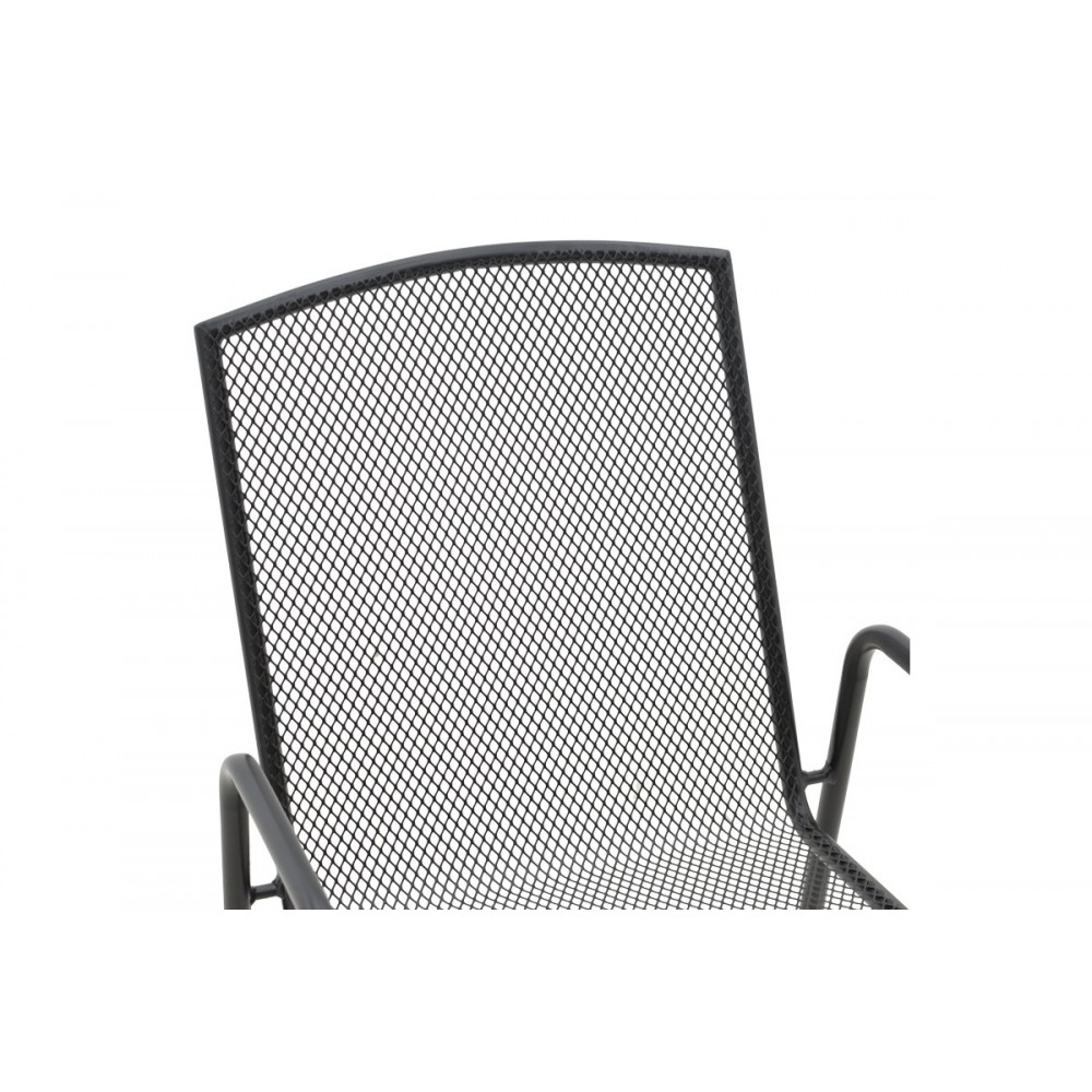 Πολυθρόνα κήπου "POMEDON" από μέταλλο σε μαύρο χρώμα 56x64x87