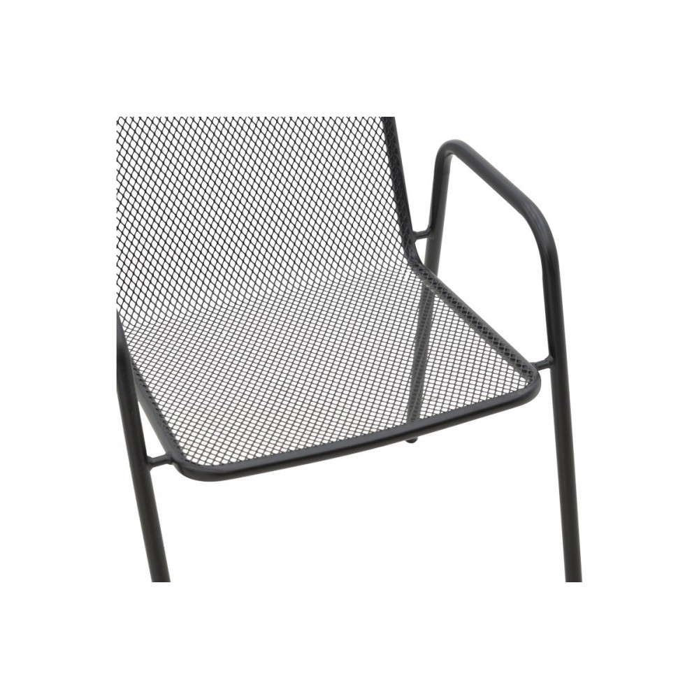 Πολυθρόνα κήπου "POMEDON" από μέταλλο σε μαύρο χρώμα 56x64x87