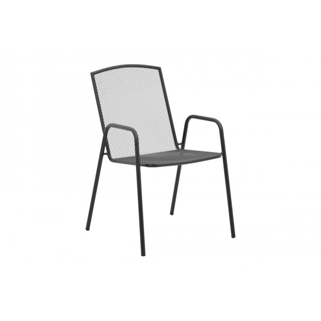 Πολυθρόνα κήπου "POMEDON" από μέταλλο σε μαύρο χρώμα 56x64x87