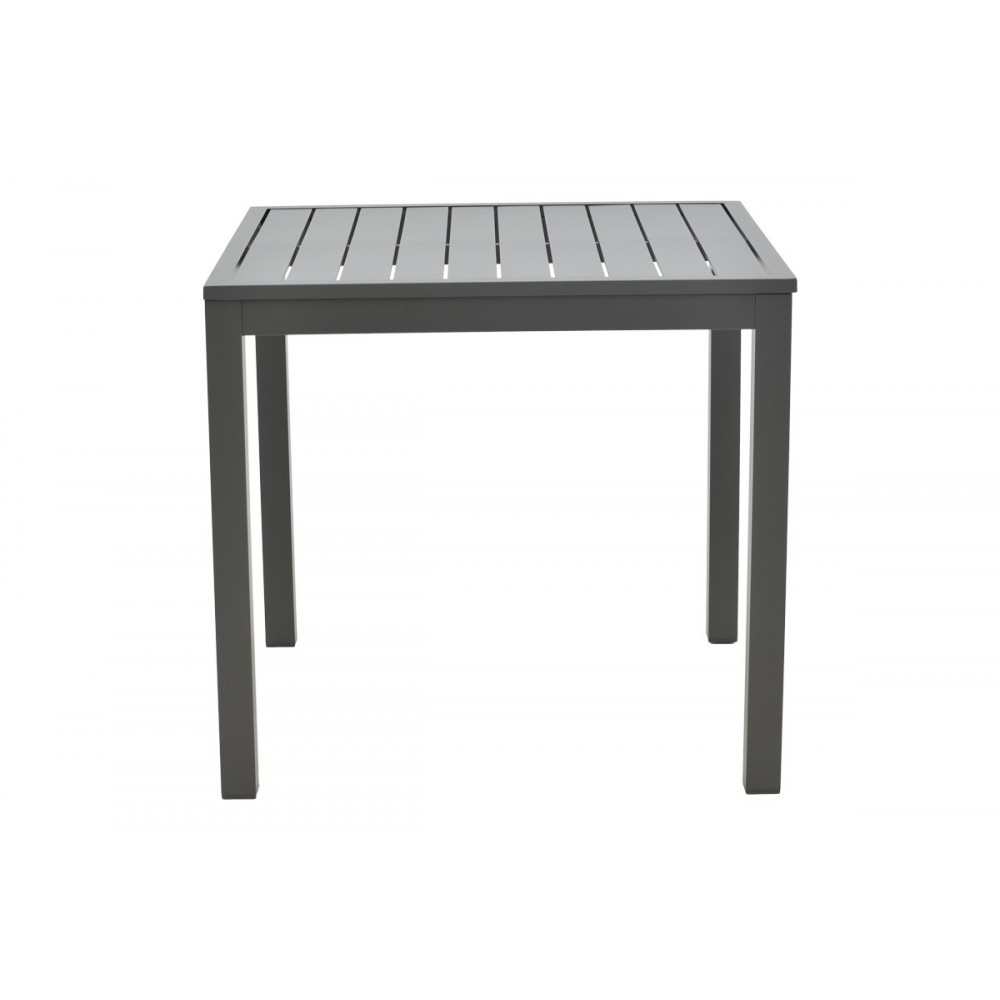 Τραπεζαρία 3τμχ "KLITON-KHERSON" από αλουμίνιο/σχοινί σε ανθρακί χρώμα 80x80x74