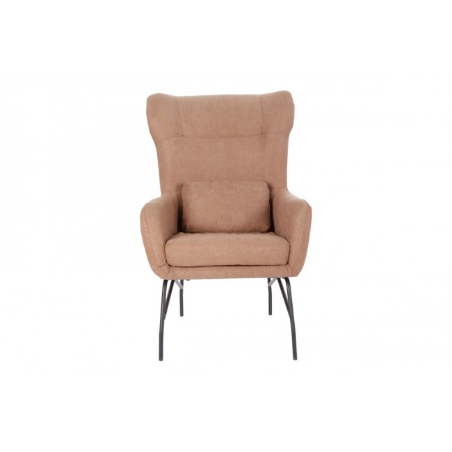 Πολυθρόνα-μπερζέρα "RIMBO" από ύφασμα/μέταλλο σε χρώμα σάπιο μήλο/μαύρο 66x81x102