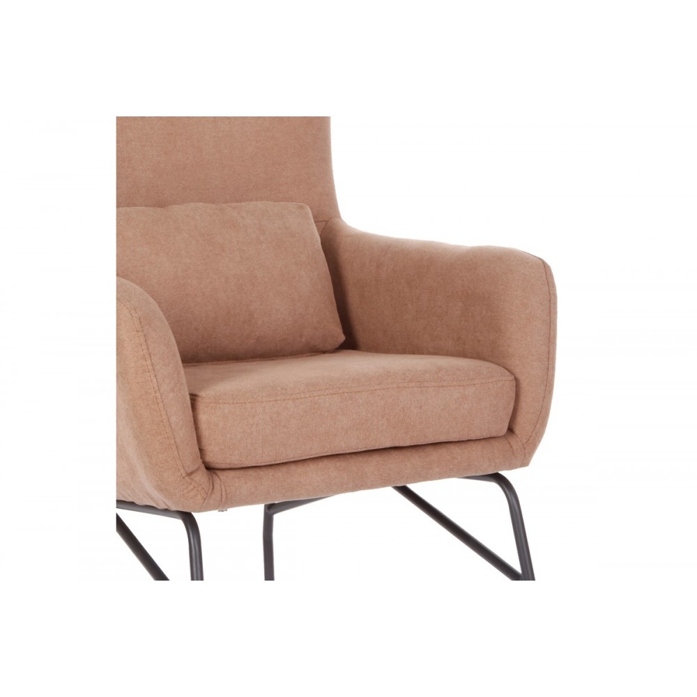 Πολυθρόνα-μπερζέρα "RIMBO" από ύφασμα/μέταλλο σε χρώμα σάπιο μήλο/μαύρο 66x81x102