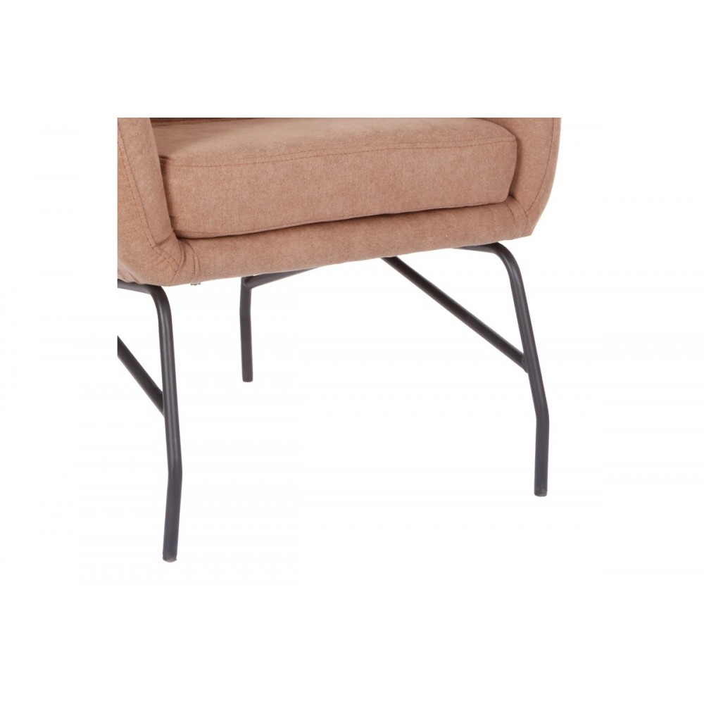 Πολυθρόνα-μπερζέρα "RIMBO" από ύφασμα/μέταλλο σε χρώμα σάπιο μήλο/μαύρο 66x81x102