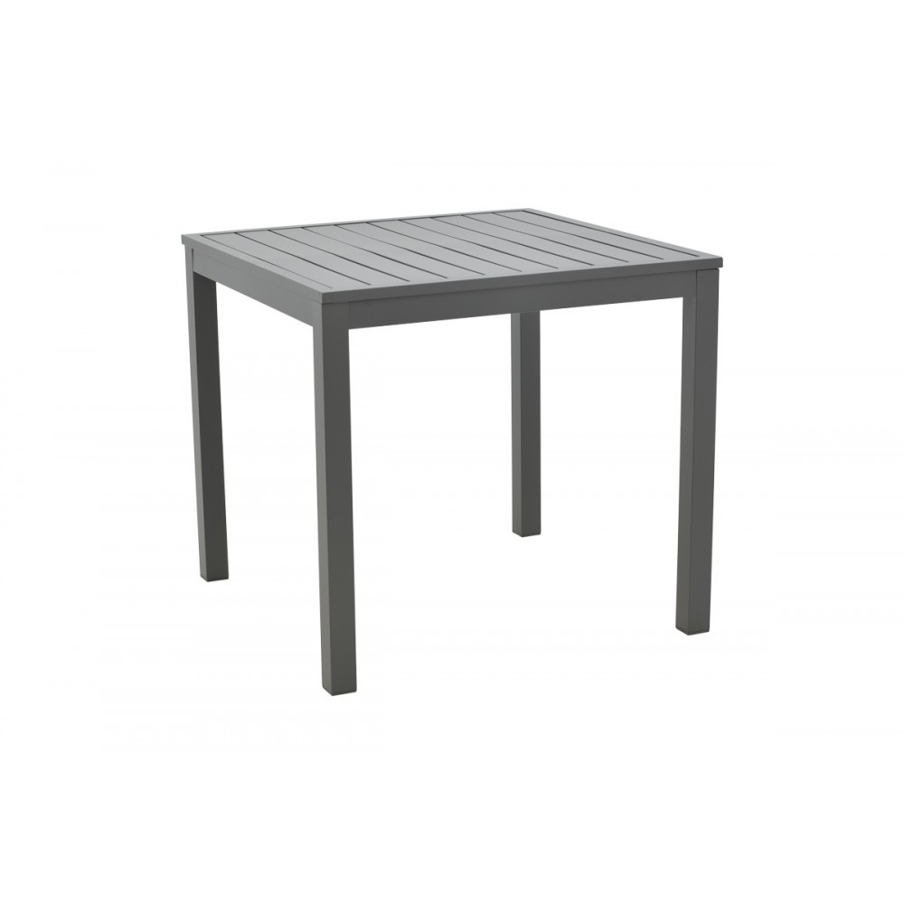 Τραπεζαρία 3τμχ "KLITON-RAVEN" από αλουμίνιο/rattan σε ανθρακί/φυσικό χρώμα 80x80x74