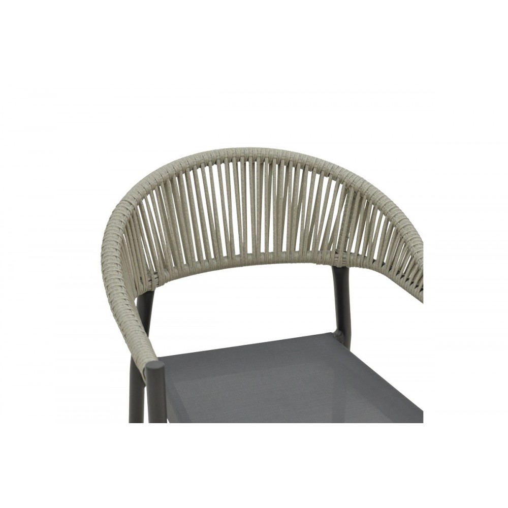 Τραπεζαρία 5τμχ "KLITON-ELATION" από αλουμίνιο/rattan σε ανθρακί χρώμα 80x80x74