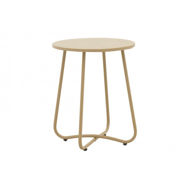 Τραπέζι "BRAMWELL" από μέταλλο σε χρώμα μπεζ Φ40x50