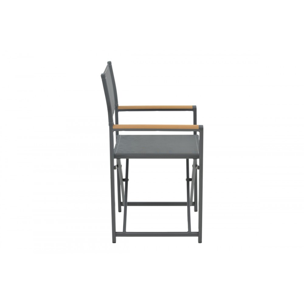 Τραπεζαρία 5τμχ "MABU-KLITON A" από αλουμίνιο σε ανθρακί χρώμα 150x80x74