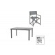 Τραπεζαρία 7τμχ "MABU-KLITON B" από αλουμίνιο σε ανθρακί χρώμα 150x80x74