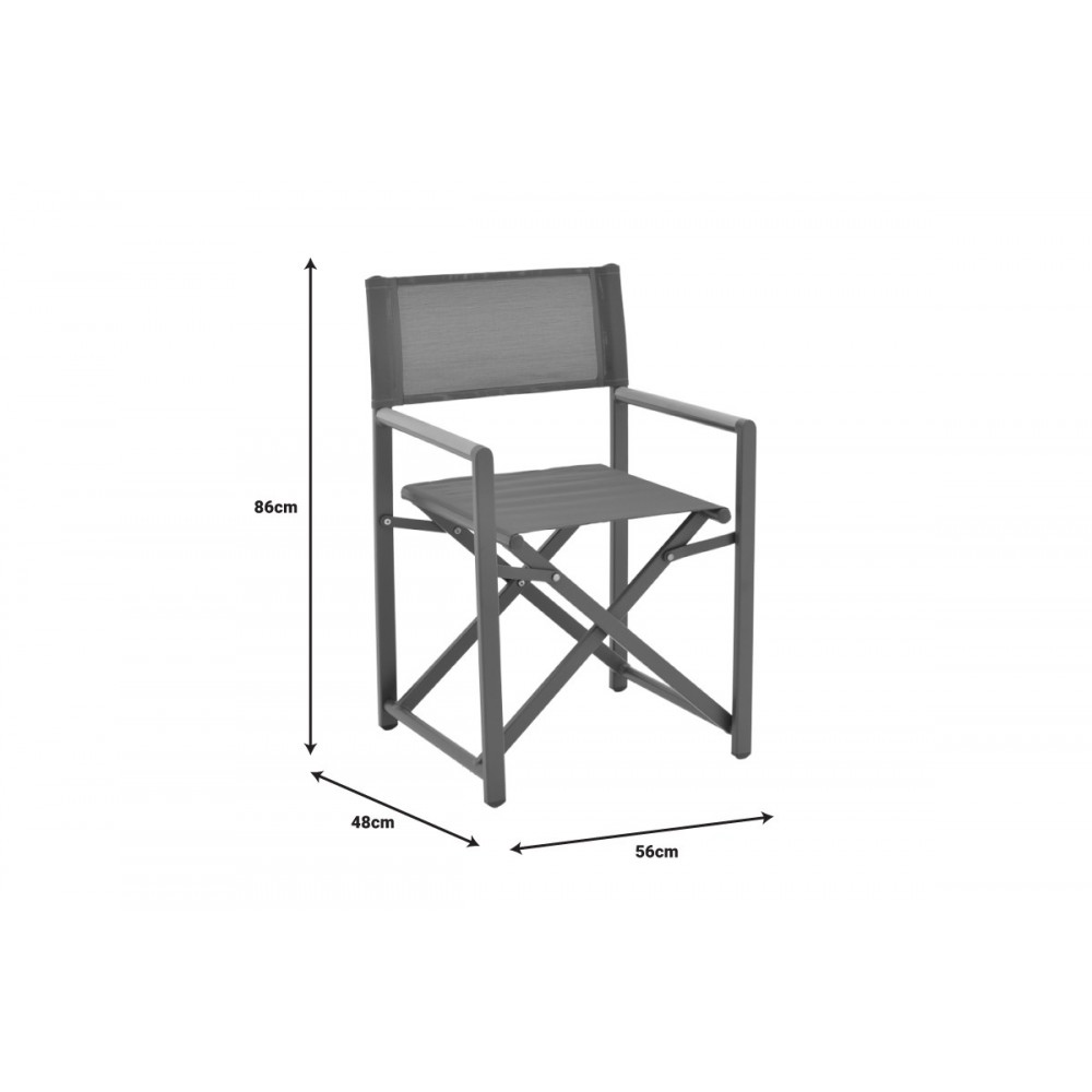 Τραπεζαρία 7τμχ "MABU-KLITON B" από αλουμίνιο σε ανθρακί χρώμα 150x80x74