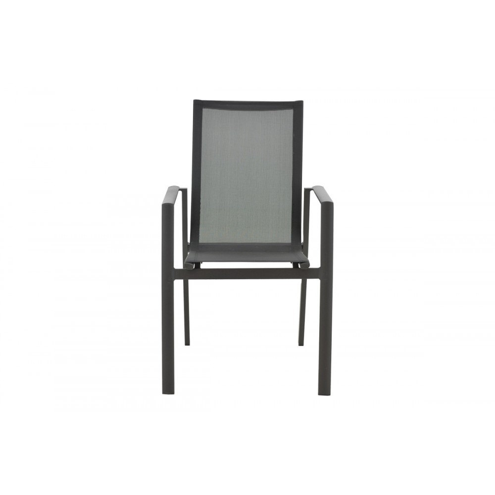 Πολυθρόνα κήπου "DASHIELL" από αλουμίνιο/textilene σε μαύρο χρώμα 71x58x94