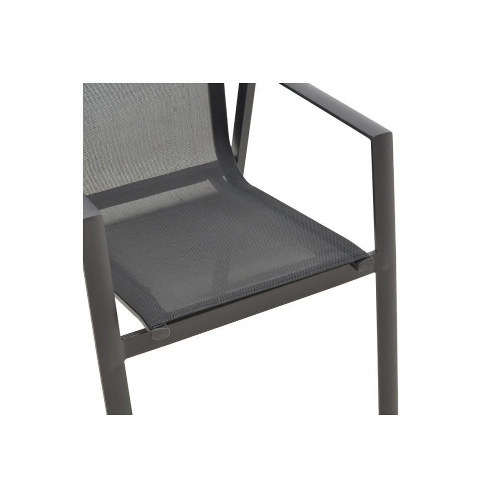 Πολυθρόνα κήπου "DASHIELL" από αλουμίνιο/textilene σε μαύρο χρώμα 71x58x94