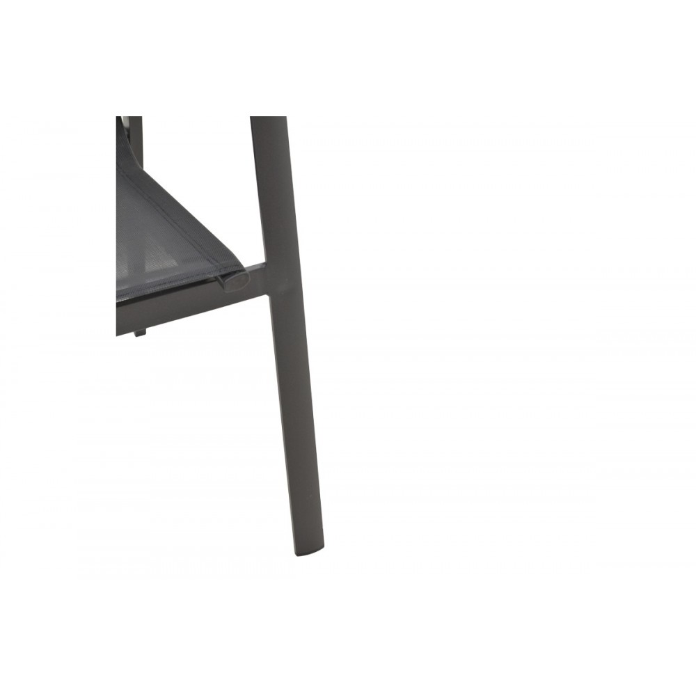 Πολυθρόνα κήπου "DASHIELL" από αλουμίνιο/textilene σε μαύρο χρώμα 71x58x94