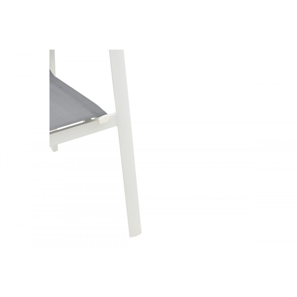 Πολυθρόνα κήπου "DASHIELL" από αλουμίνιο/textilene σε λευκό/γκρι χρώμα 71x58x94