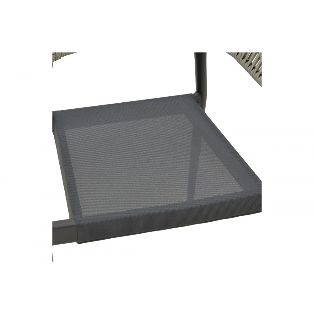 Τραπεζαρία 7τμχ "ΕLATION-KLITON B" από αλουμίνιο/rattan σε ανθρακί χρώμα 150x80x74