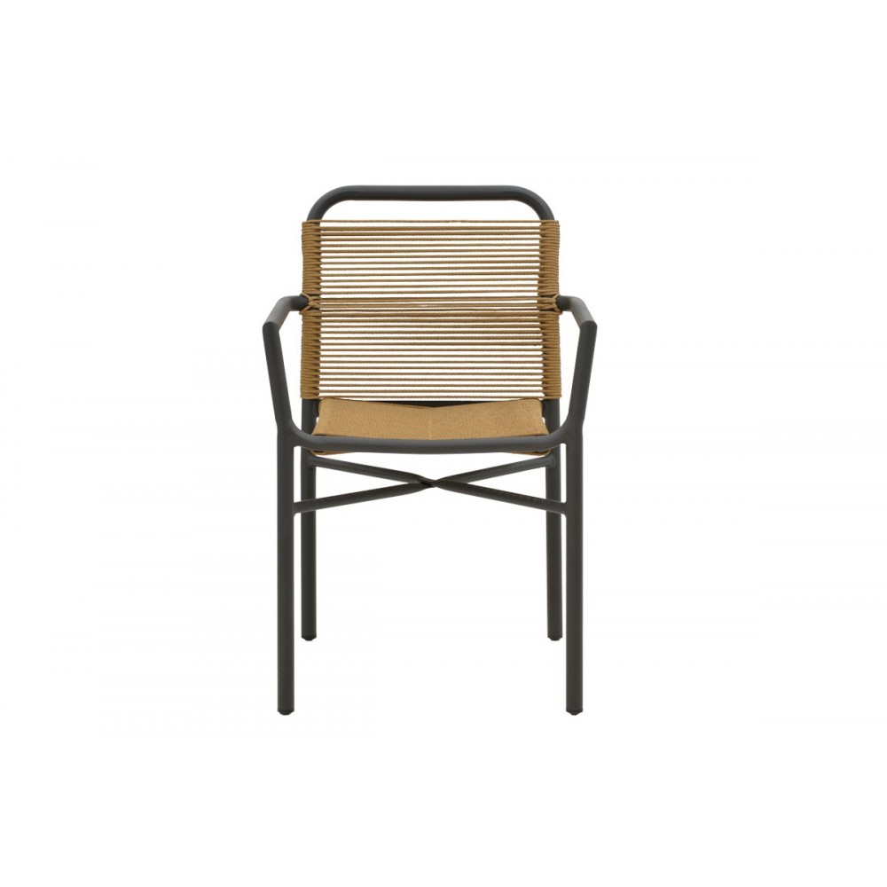 Τραπεζαρία 5τμχ "CLUTCH-KLITON A" από αλουμίνιο/pe rattan σε φυσικό χρώμα 150x80x74