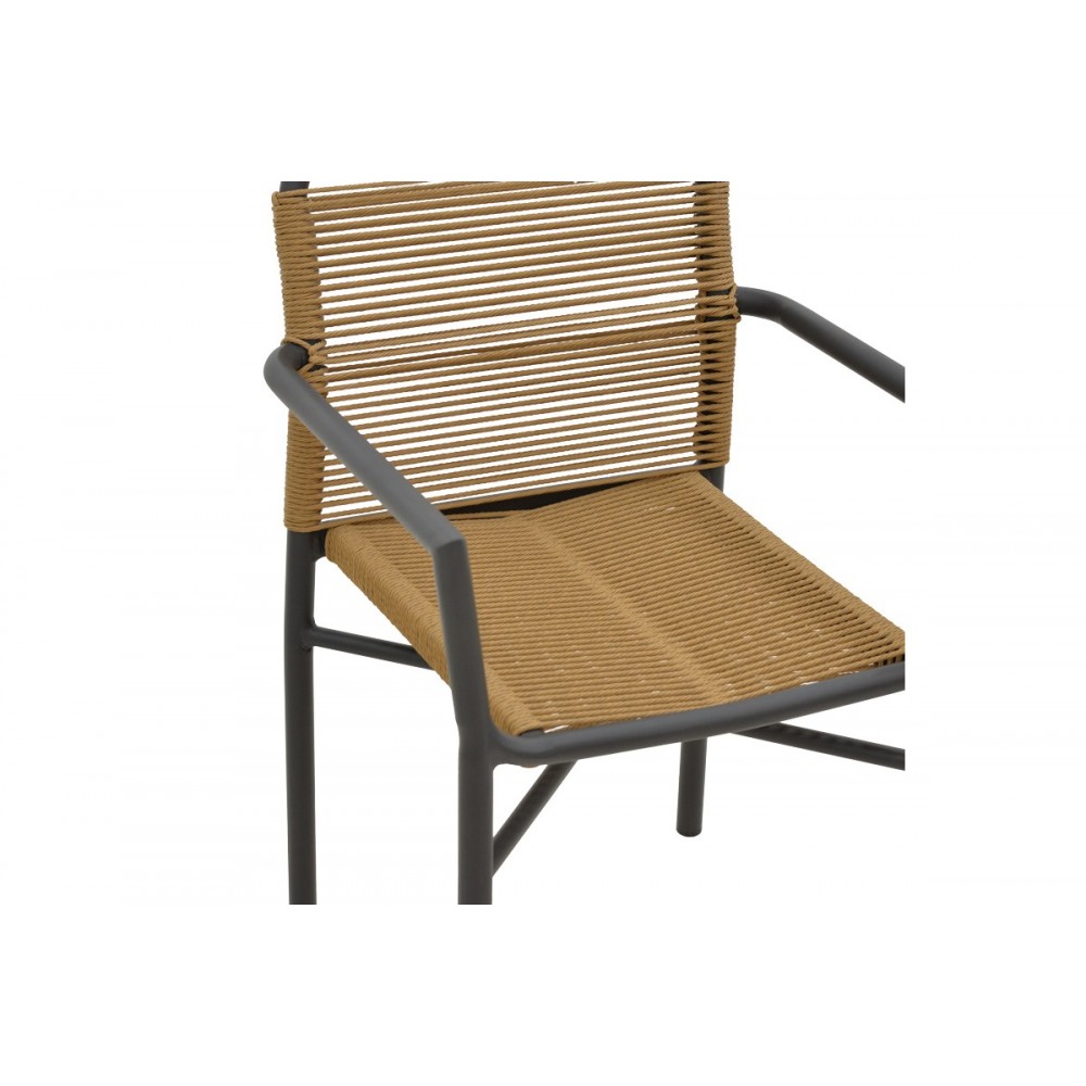 Τραπεζαρία 5τμχ "CLUTCH-KLITON A" από αλουμίνιο/pe rattan σε φυσικό χρώμα 150x80x74