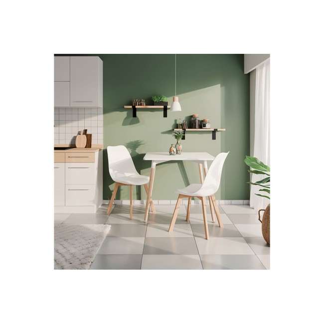 Φοιτητικό πακέτο "SALT&PEPPER" 3τμχ από mdf/pu σε φυσικό/λευκό χρώμα 80x80x76