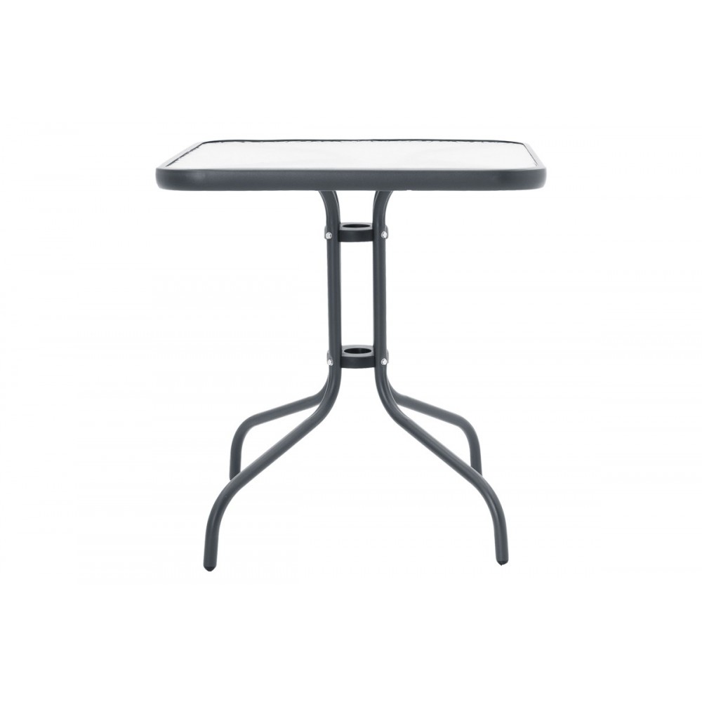 Τραπεζαρία 3τμχ "WATSON-CONFIDENCE" από μέταλλο/textilene σε ανθρακί/γκρι χρώμα 70x70x70