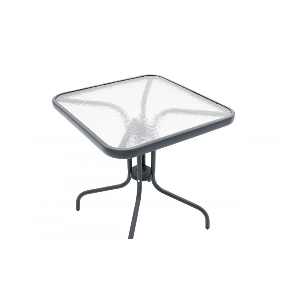 Τραπεζαρία 3τμχ "WATSON-CONFIDENCE" από μέταλλο/textilene σε ανθρακί/γκρι χρώμα 70x70x70