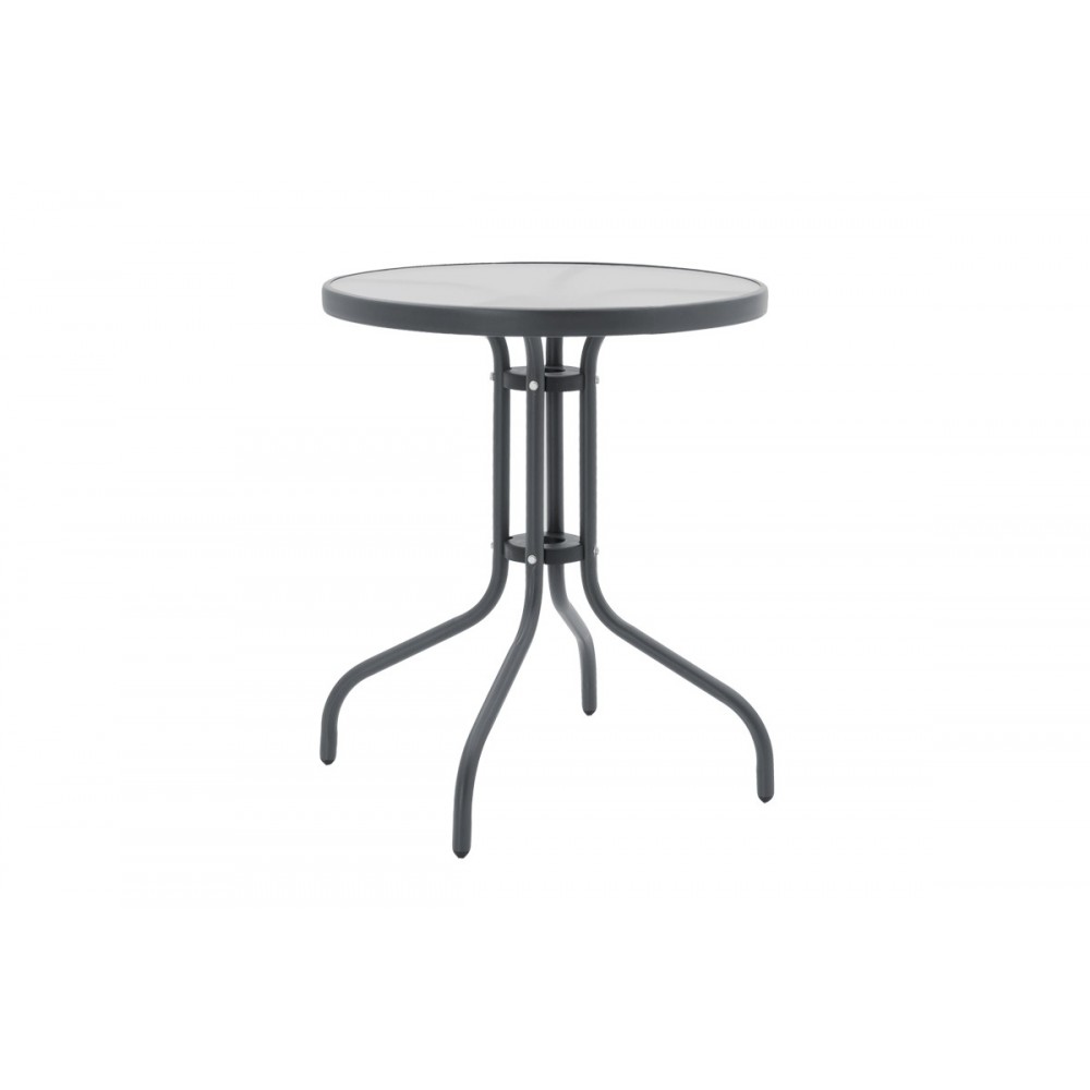 Τραπεζαρία 3τμχ "WATSON-CONFIDENCE A" από μέταλλο/textilene σε ανθρακί/γκρι χρώμα Φ60x70