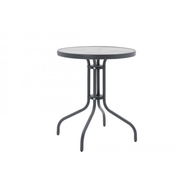 Τραπεζαρία 3τμχ "WATSON-CONFIDENCE A" από μέταλλο/textilene σε ανθρακί/γκρι χρώμα Φ60x70