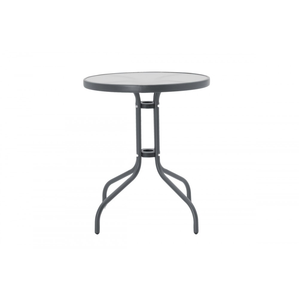 Τραπεζαρία 3τμχ "WATSON-CONFIDENCE A" από μέταλλο/textilene σε ανθρακί/γκρι χρώμα Φ60x70