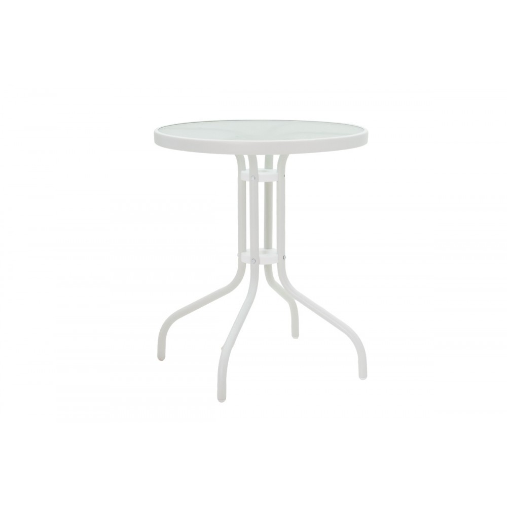 Τραπεζαρία 3τμχ "VALOR-CONFIDENCE Β" από μέταλλο/textilene σε λευκό χρώμα Φ60x70