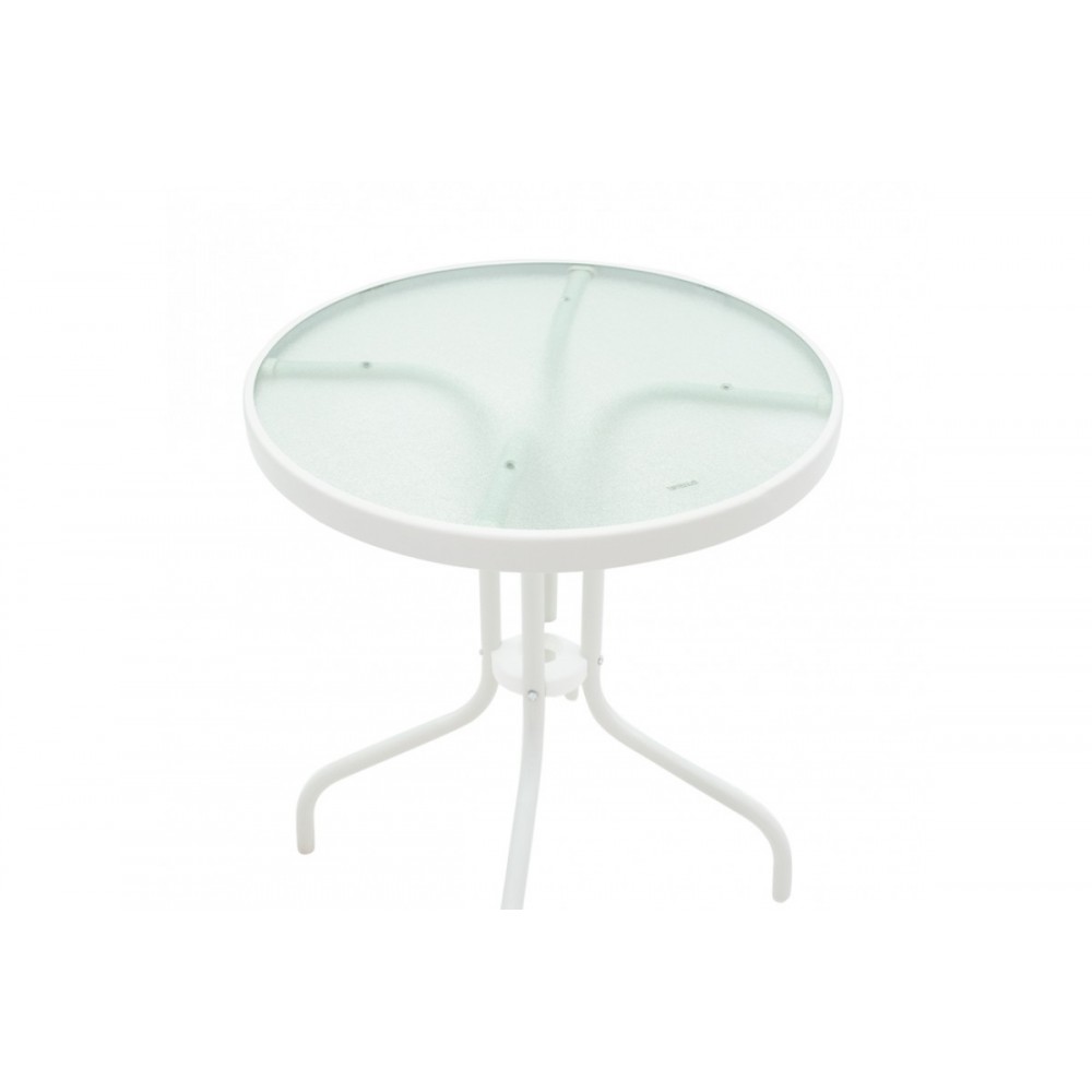 Τραπεζαρία 3τμχ "VALOR-CONFIDENCE Β" από μέταλλο/textilene σε λευκό χρώμα Φ60x70