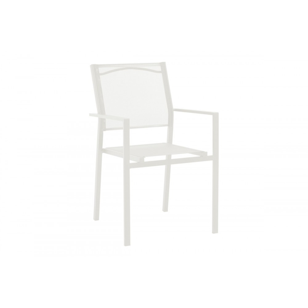 Τραπεζαρία 3τμχ "VALOR-CONFIDENCE Β" από μέταλλο/textilene σε λευκό χρώμα Φ60x70