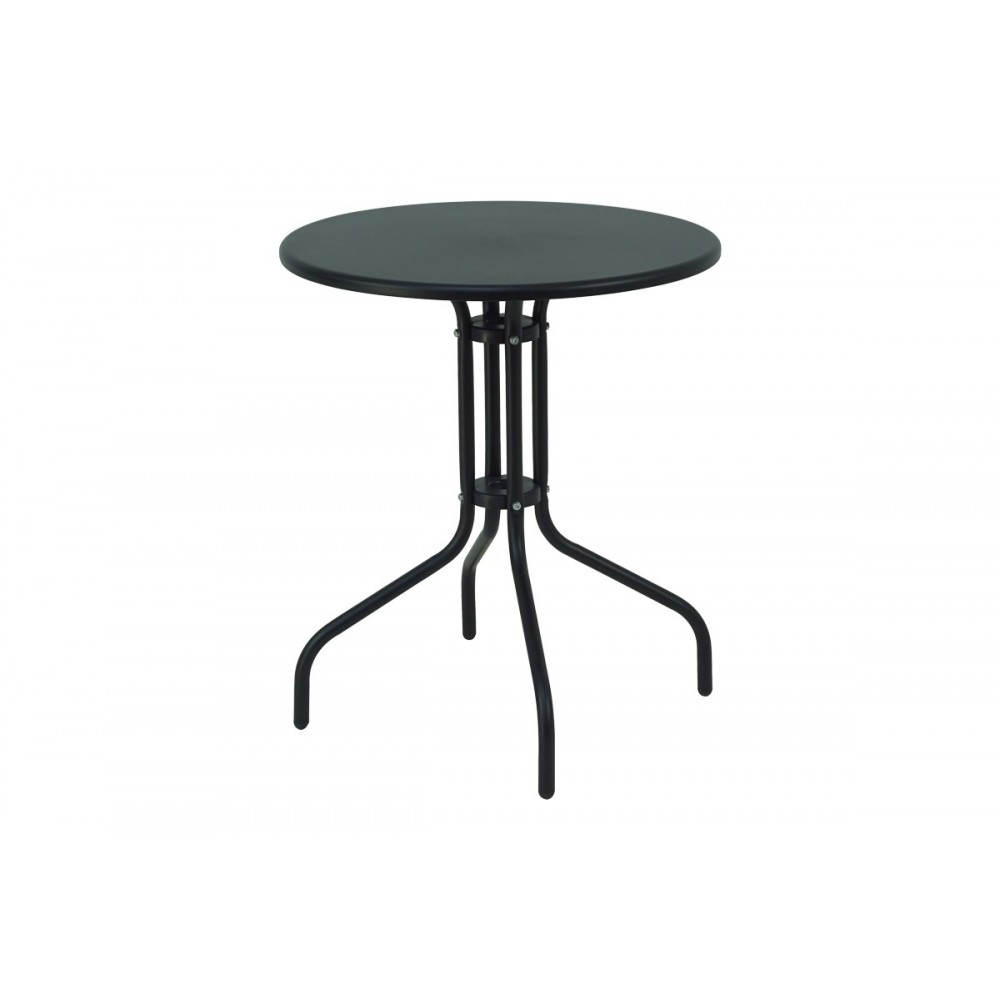 Τραπεζαρία 3τμχ "VERGO-CONFIDENCE" από μέταλλο/textilene σε μαύρο χρώμα Φ60x70