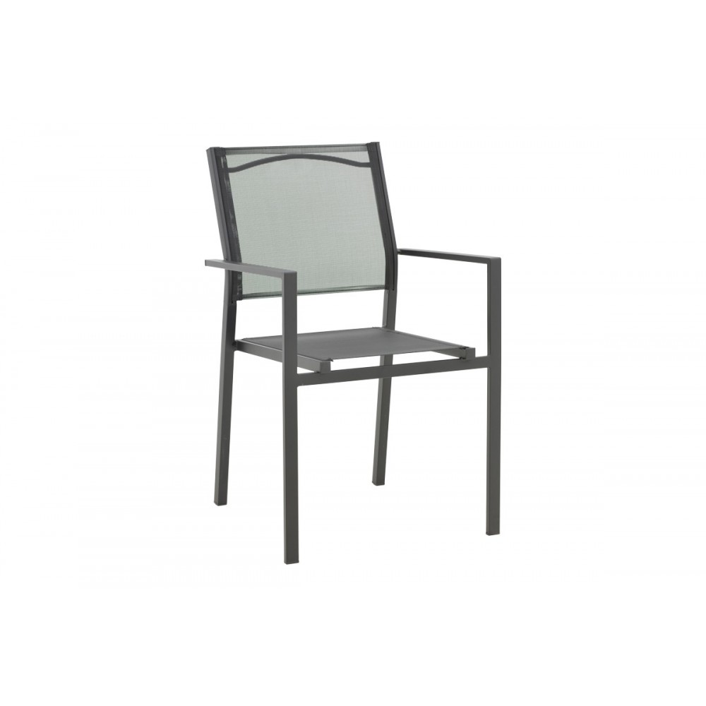 Τραπεζαρία 3τμχ "VERGO-CONFIDENCE" από μέταλλο/textilene σε μαύρο χρώμα Φ60x70