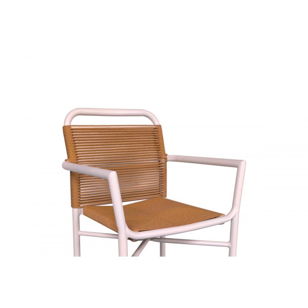 Τραπεζαρία 7τμχ "NARES-CLUTCH B" από αλουμίνιο/rattan σε λευκό/φυσικό χρώμα 180x90x72.5