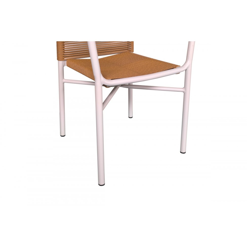 Τραπεζαρία 7τμχ "NARES-CLUTCH B" από αλουμίνιο/rattan σε λευκό/φυσικό χρώμα 180x90x72.5