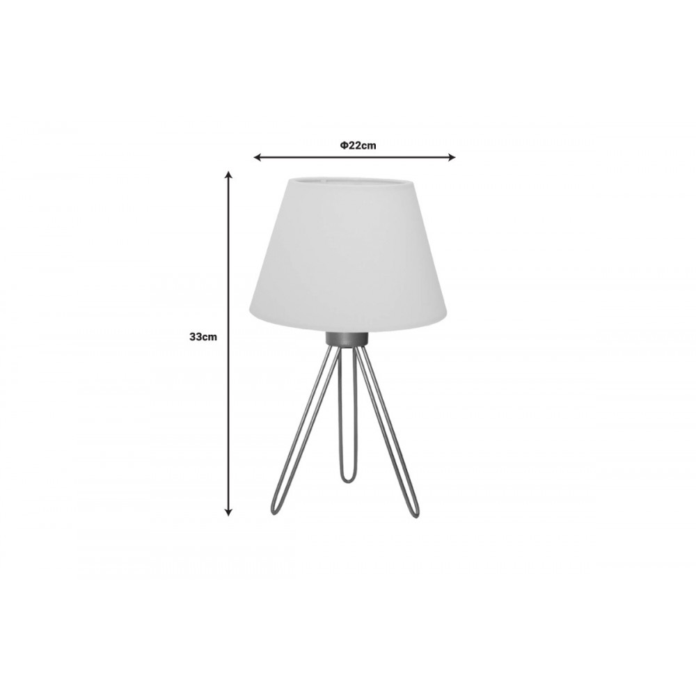 Επιτραπέζιο φωτιστικό "SHERINI" από μέταλλο/ύφασμα σε χρυσό/κρεμ χρώμα Φ22x33