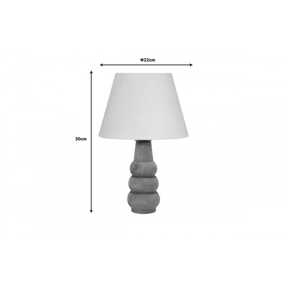 Επιτραπέζιο φωτιστικό "CABINI" από ξύλο/ύφασμα σε φυσικό/κρεμ χρώμα 22x22x30